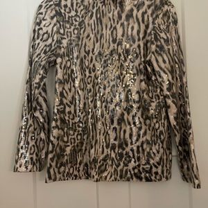 Chico’s Cheetah Print Sequin Top